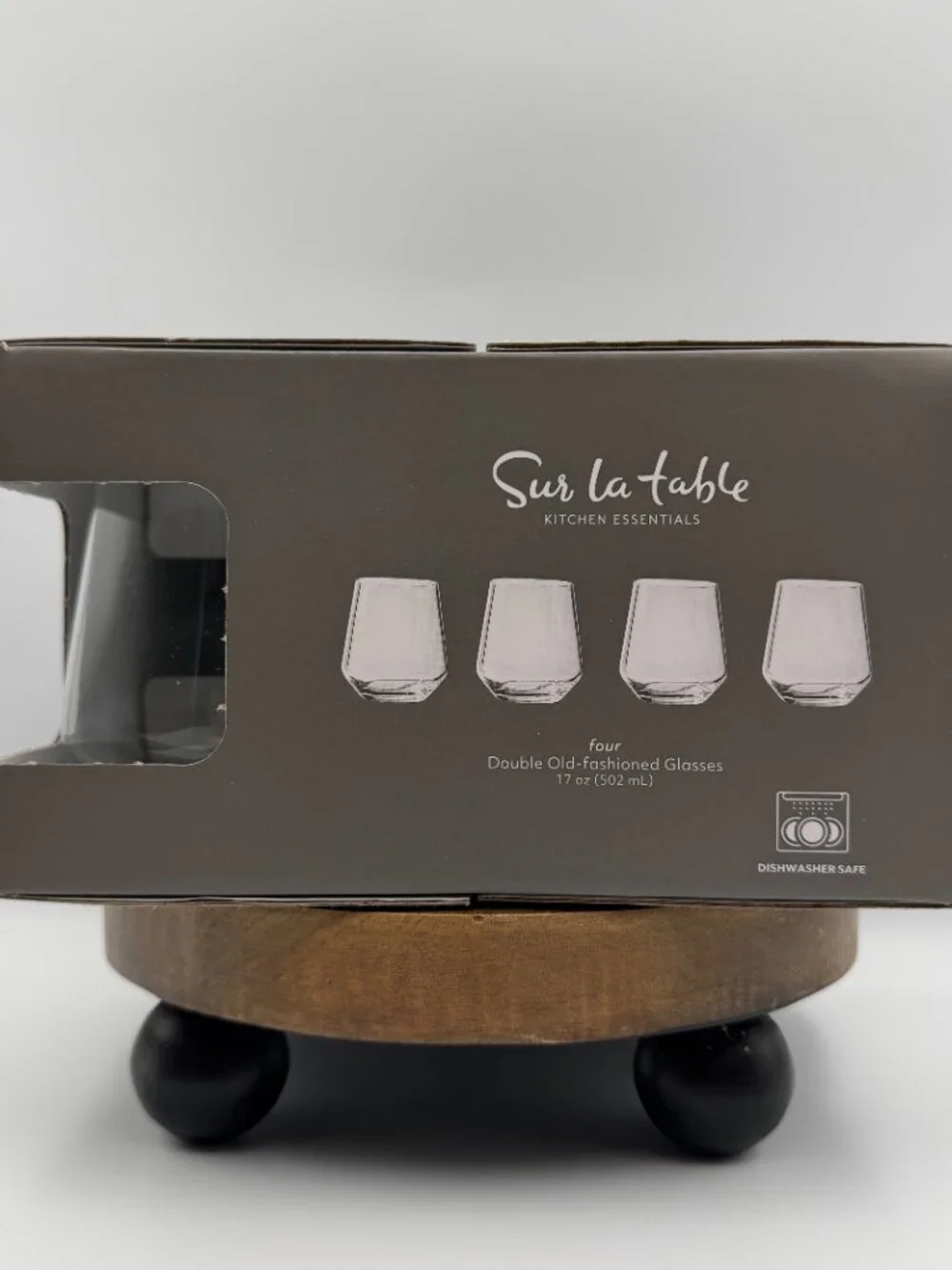 Sur La Table Kitchen Essentials Double Old-Fashioned Glasses 17oz Set of 4 NIB